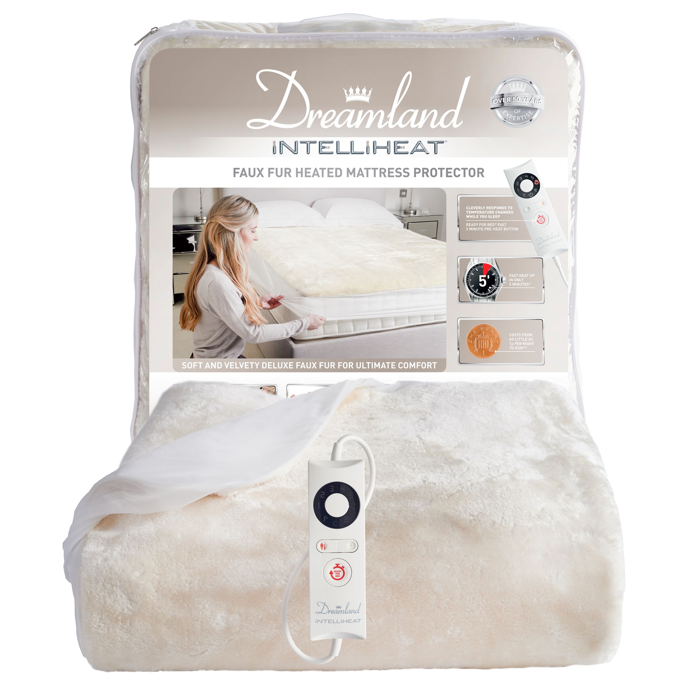 Buy Dreamland Intelliheat Faux Fur Heated Mattress Protector from our Elect...