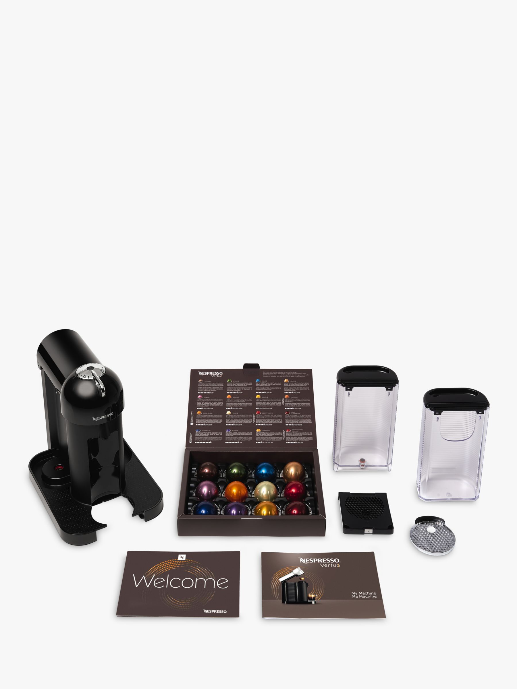 Nespresso Vertuo Coffee Machine by Krups, Piano Black at John Lewis