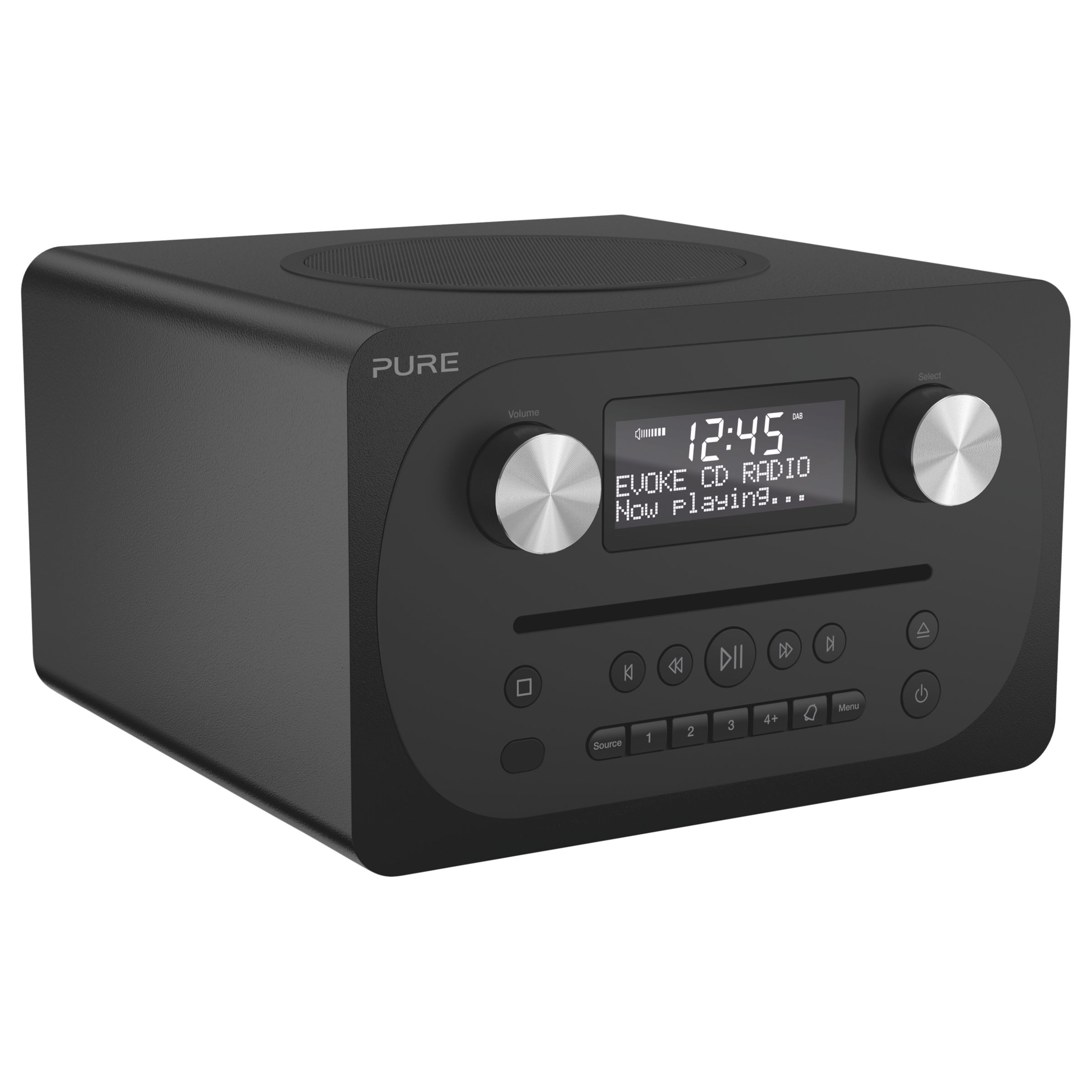 Pure Evoke C-D4 DAB+/FM Bluetooth Compact All-In-One Music System With Remote Control, Walnut