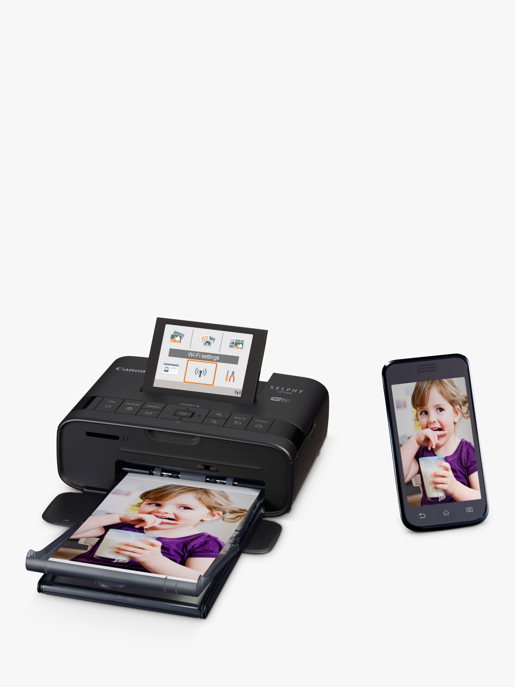Canon SELPHY CP1300 Portable Photo Printer Wi-Fi, Apple AirPrint & 3.2" Display, Black