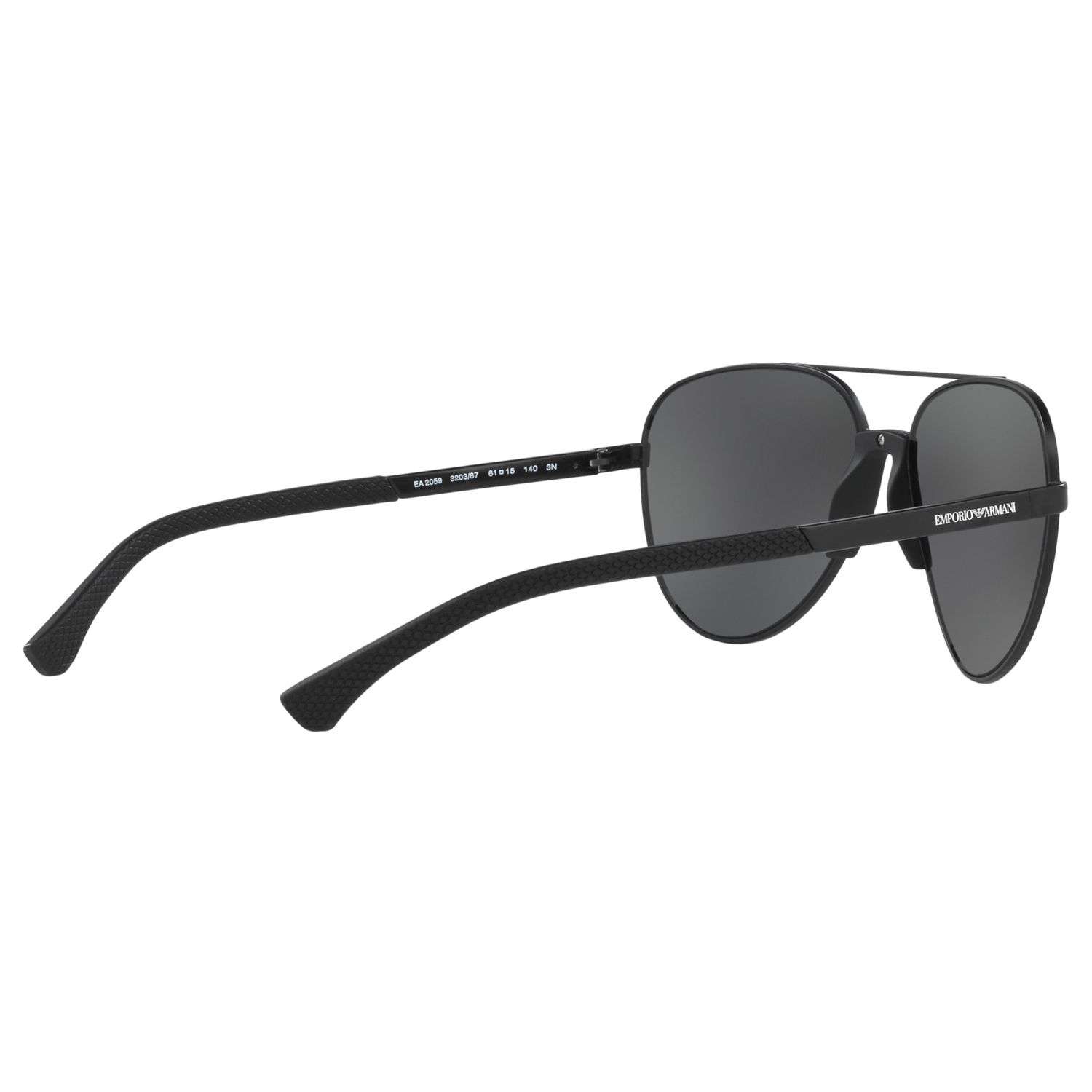 Emporio Armani EA2059 Men's Aviator Sunglasses, Black/Grey at John Lewis &  Partners