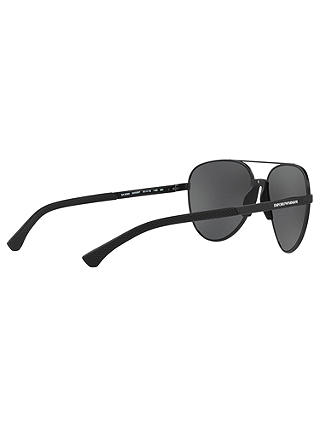 Emporio Armani EA2059 Men's Aviator Sunglasses, Black/Grey