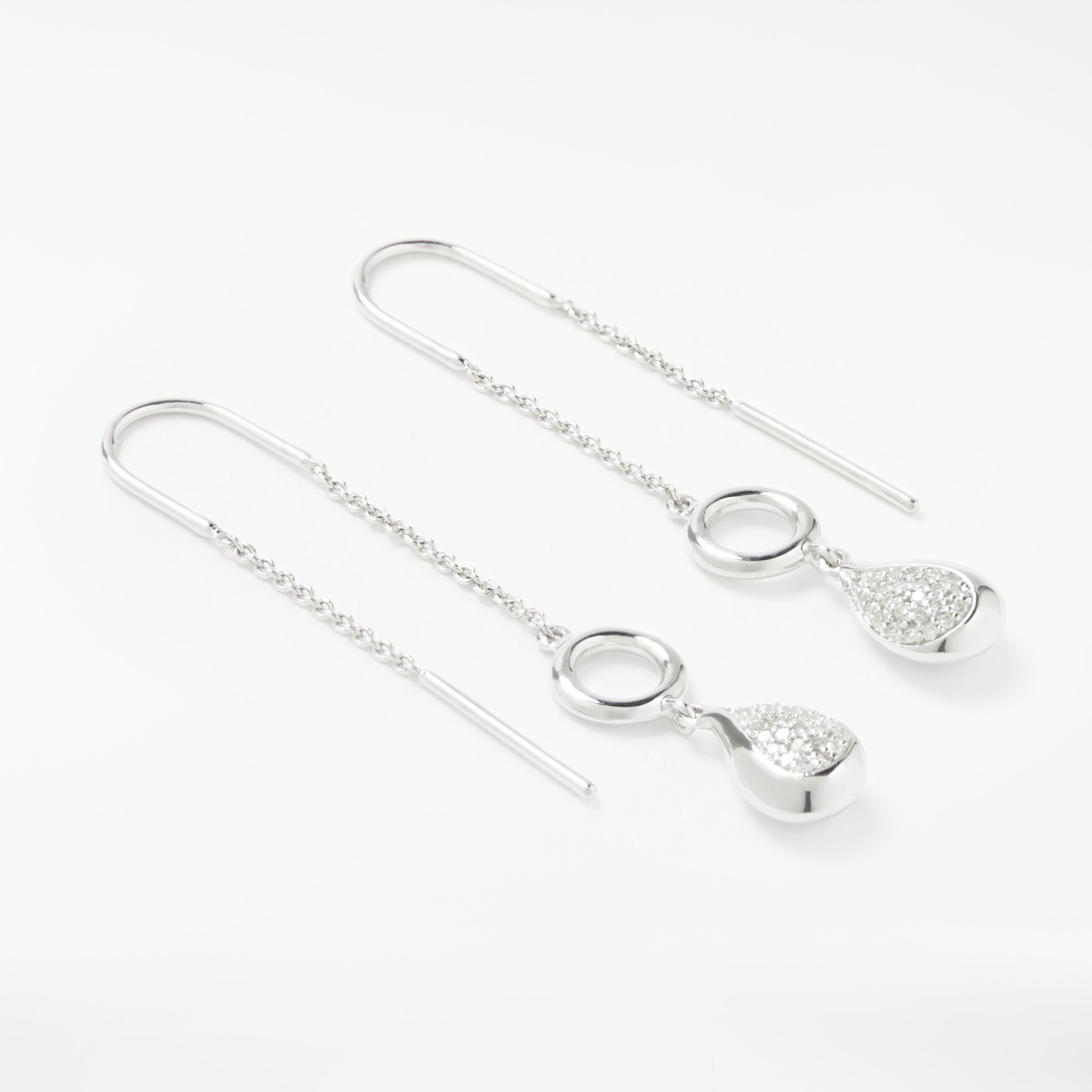 threader earrings rarity teardrop diamond silver modern johnlewis longer