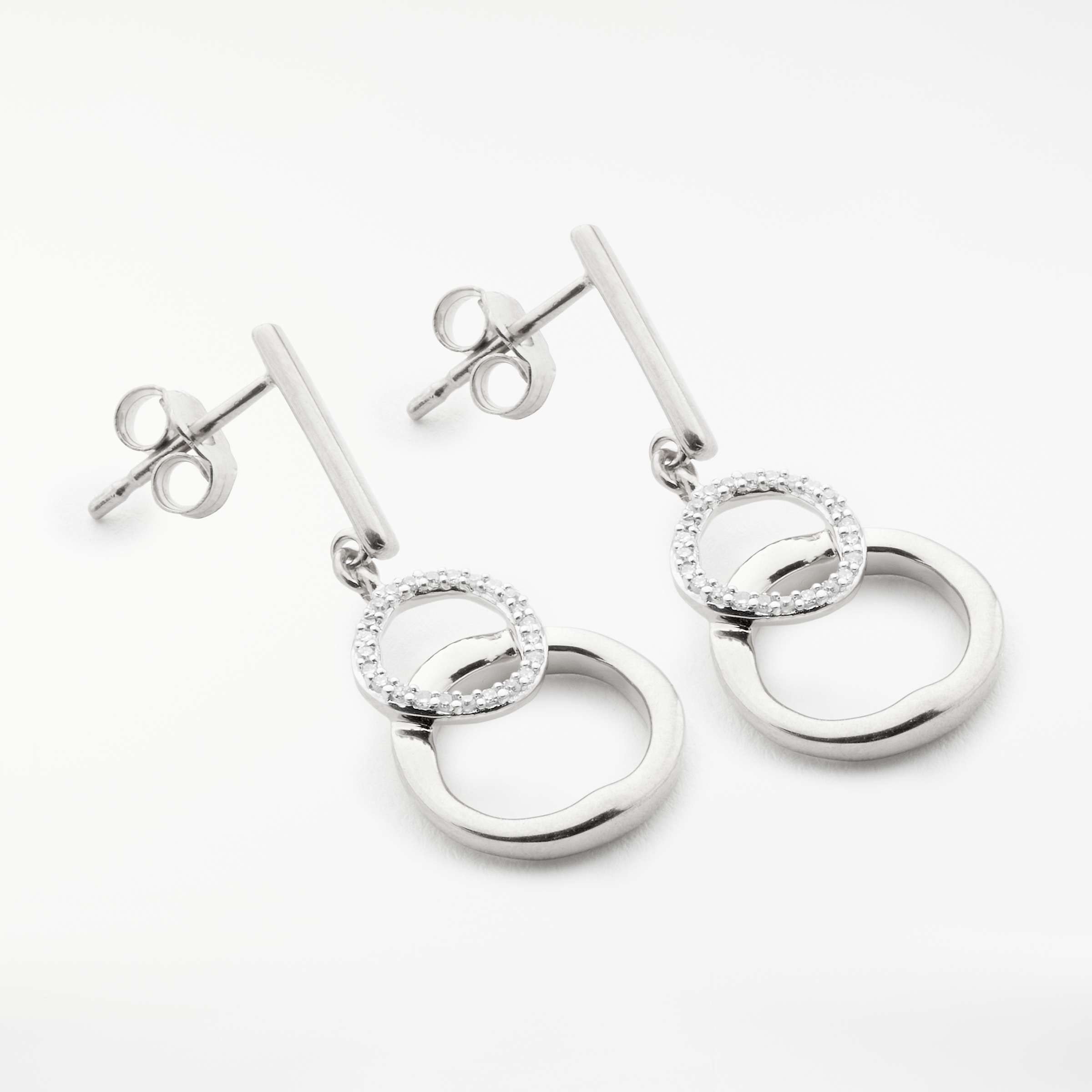 Buy John Lewis Diamond Linked Hoop Drop Earrings Online at johnlewis.com