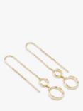 Modern Rarity Hoop Thread Drop Earrings, Gold