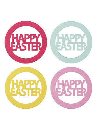 John Lewis & Partners Happy Easter Felt Coasters, Assorted, Set of 4