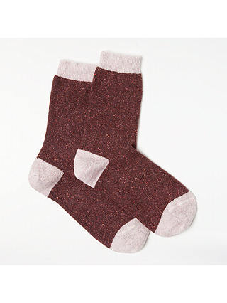 John Lewis & Partners Wool and Silk Blend Ankle Socks
