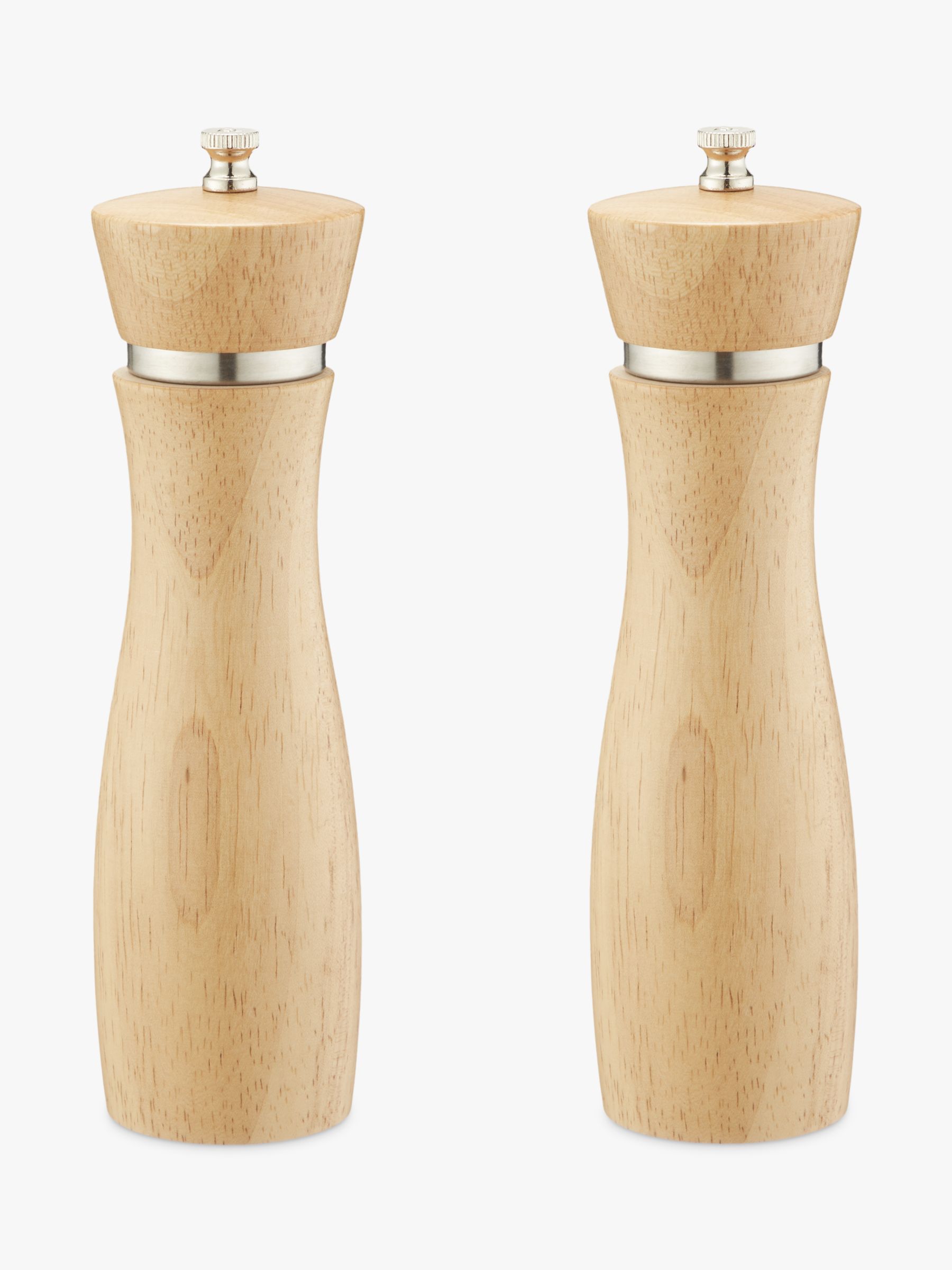 tall wooden salt and pepper grinders