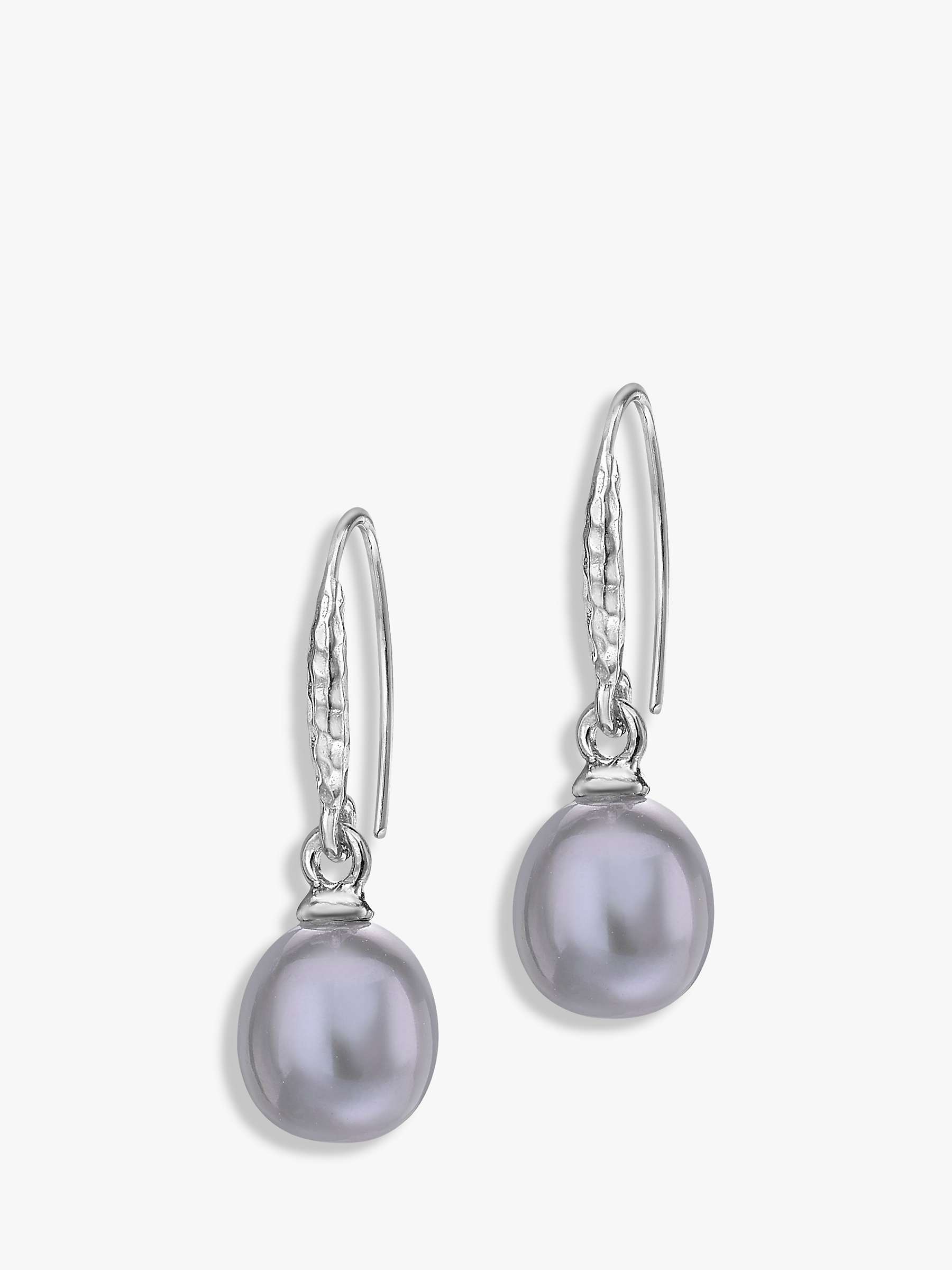 Buy Dower & Hall Sterling Silver Oval Freshwater Pearl Drop Earrings Online at johnlewis.com
