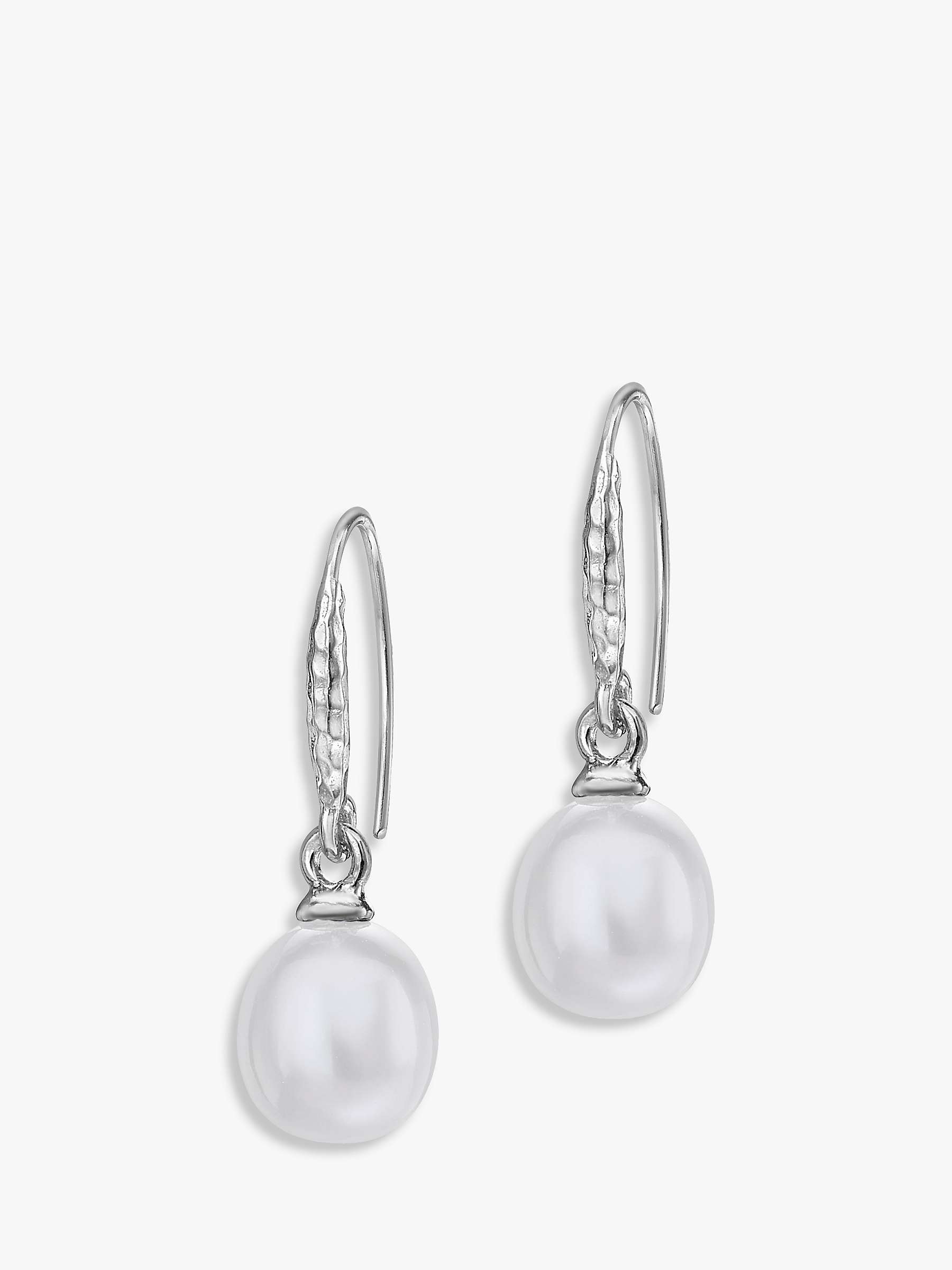 Buy Dower & Hall Sterling Silver Oval Freshwater Pearl Drop Earrings Online at johnlewis.com