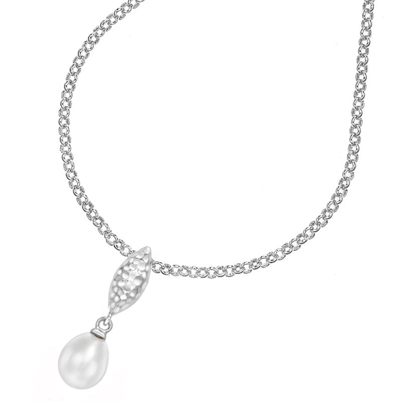 Buy Dower & Hall Sterling Silver Marquise and Oval Freshwater Pearl Pendant Necklace Online at johnlewis.com