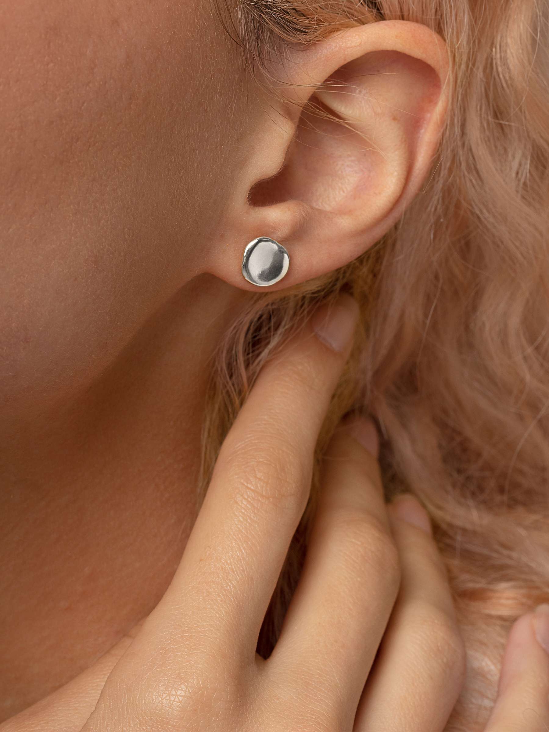 Buy Dower & Hall Dimple Pebble Stud Earrings Online at johnlewis.com