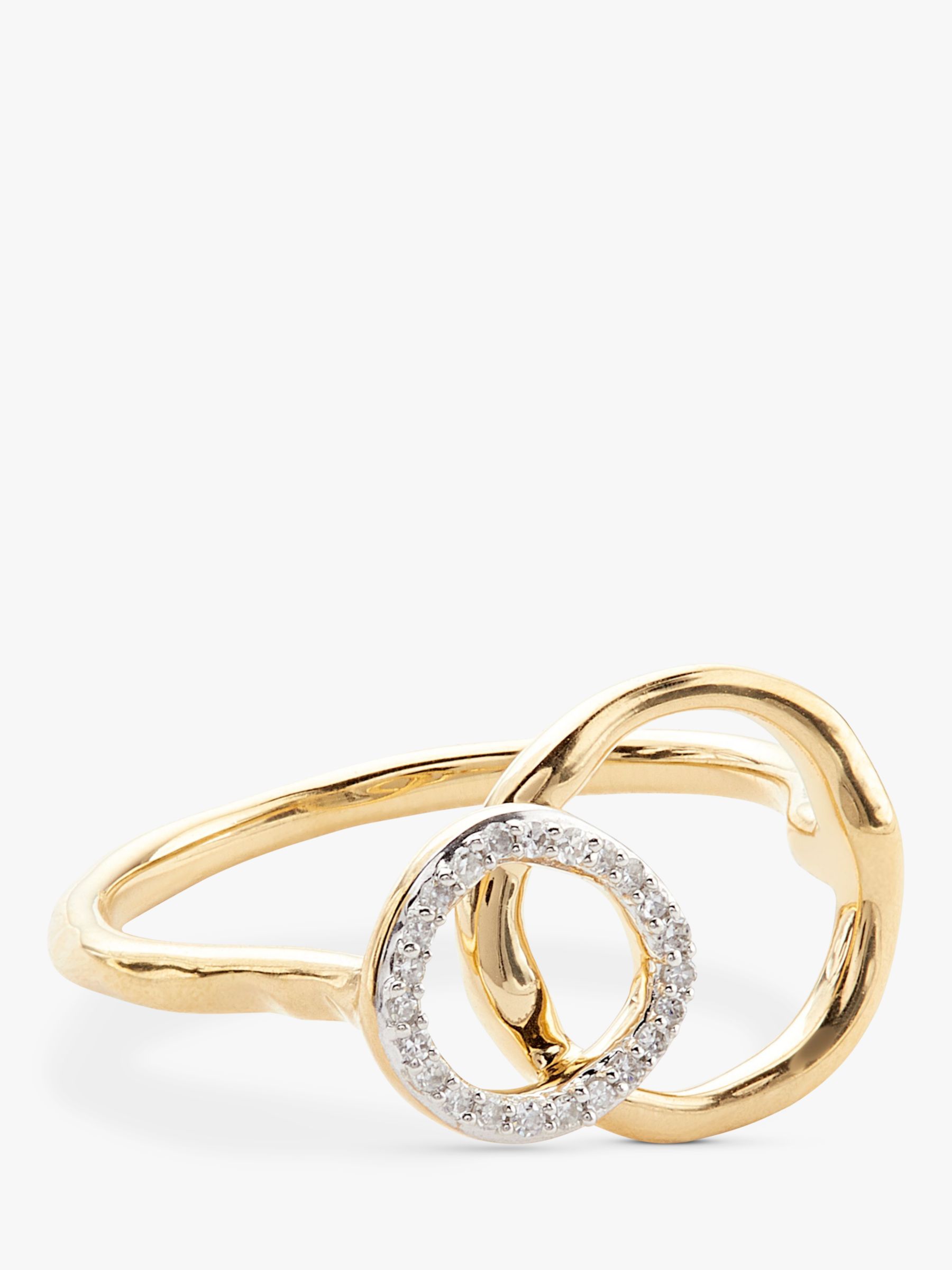 Modern Rarity Diamond Linked Hoop Ring, Gold