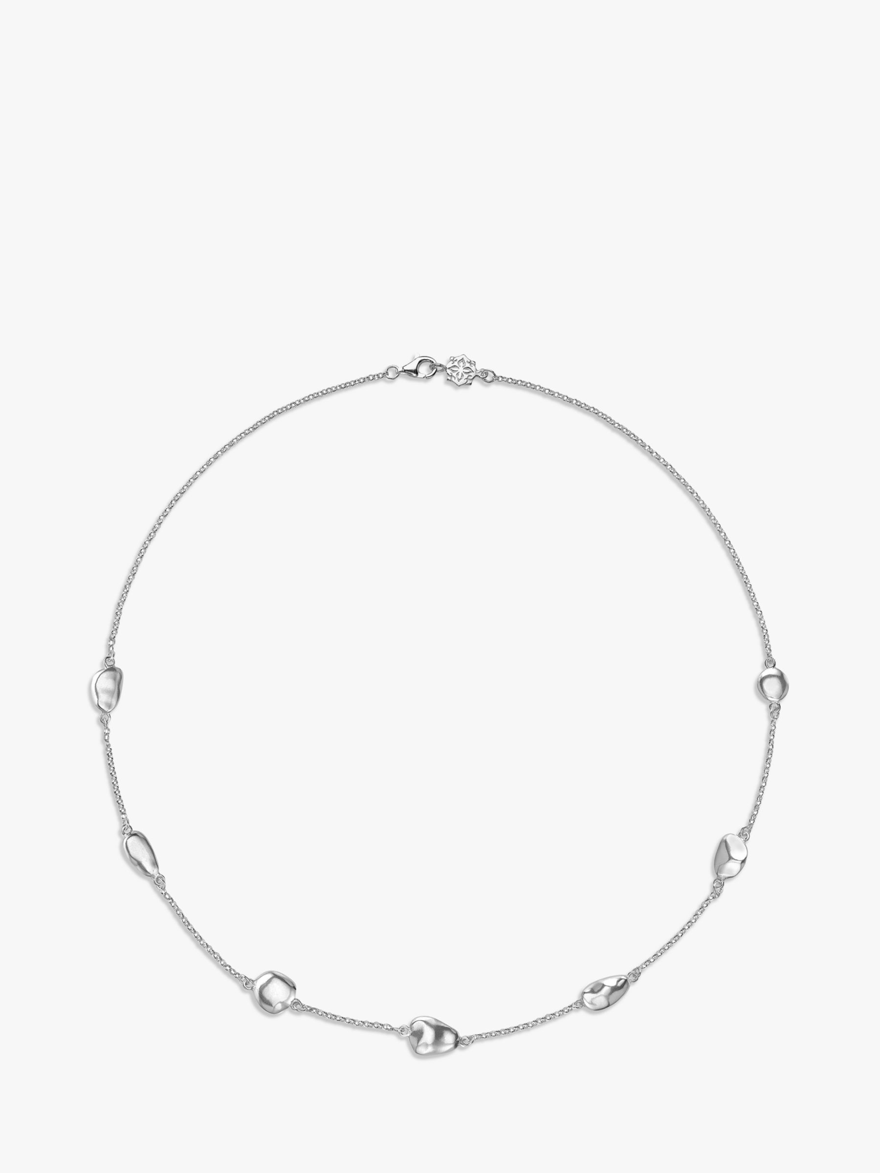 Dower & Hall Sterling Silver Pebble Chain Necklace, Silver