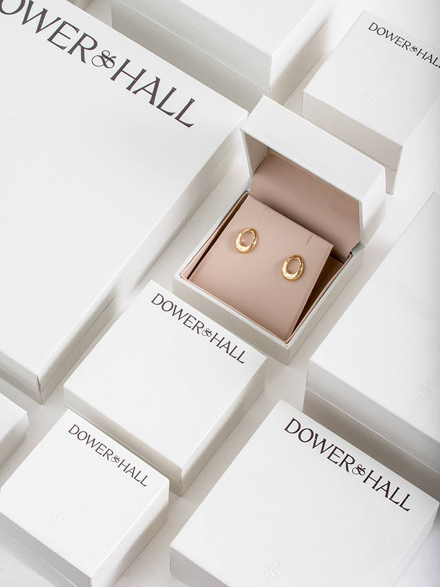 Dower & Hall Dimple Pebble Stud Earrings, Gold