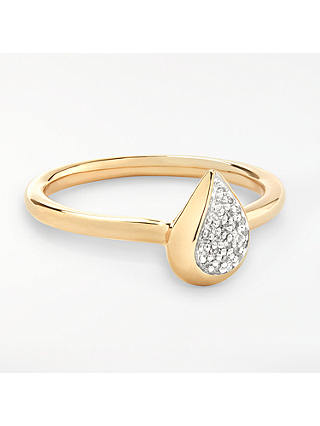 Modern Rarity Diamond Teardrop Ring, Gold