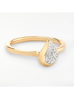 Modern Rarity Diamond Teardrop Ring, Gold, L