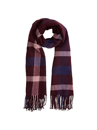 Warehouse Check Scarf, Berry