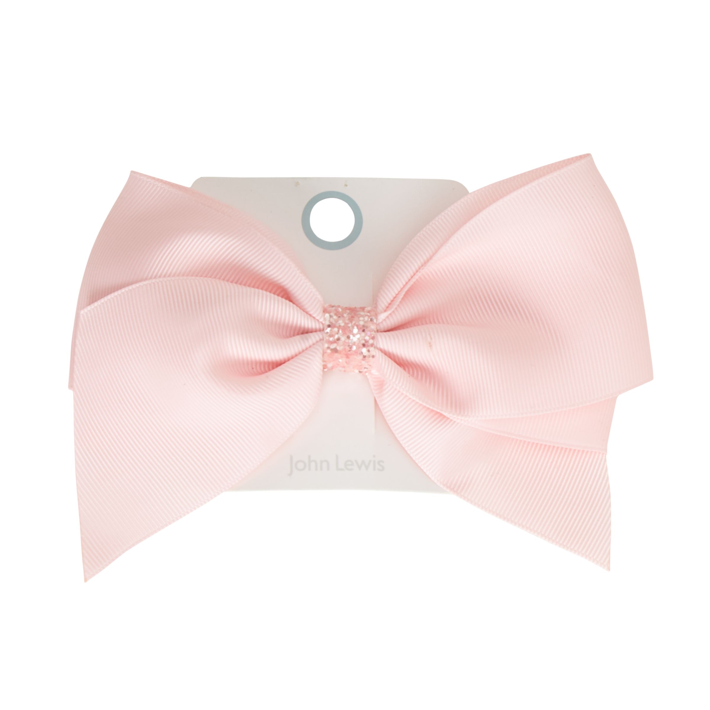 John Lewis & Partners Girls' Bow Hair Clip, Light Pink