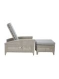 John Lewis Dante Luxe Garden Sun Lounger with Foot Stool, Grey