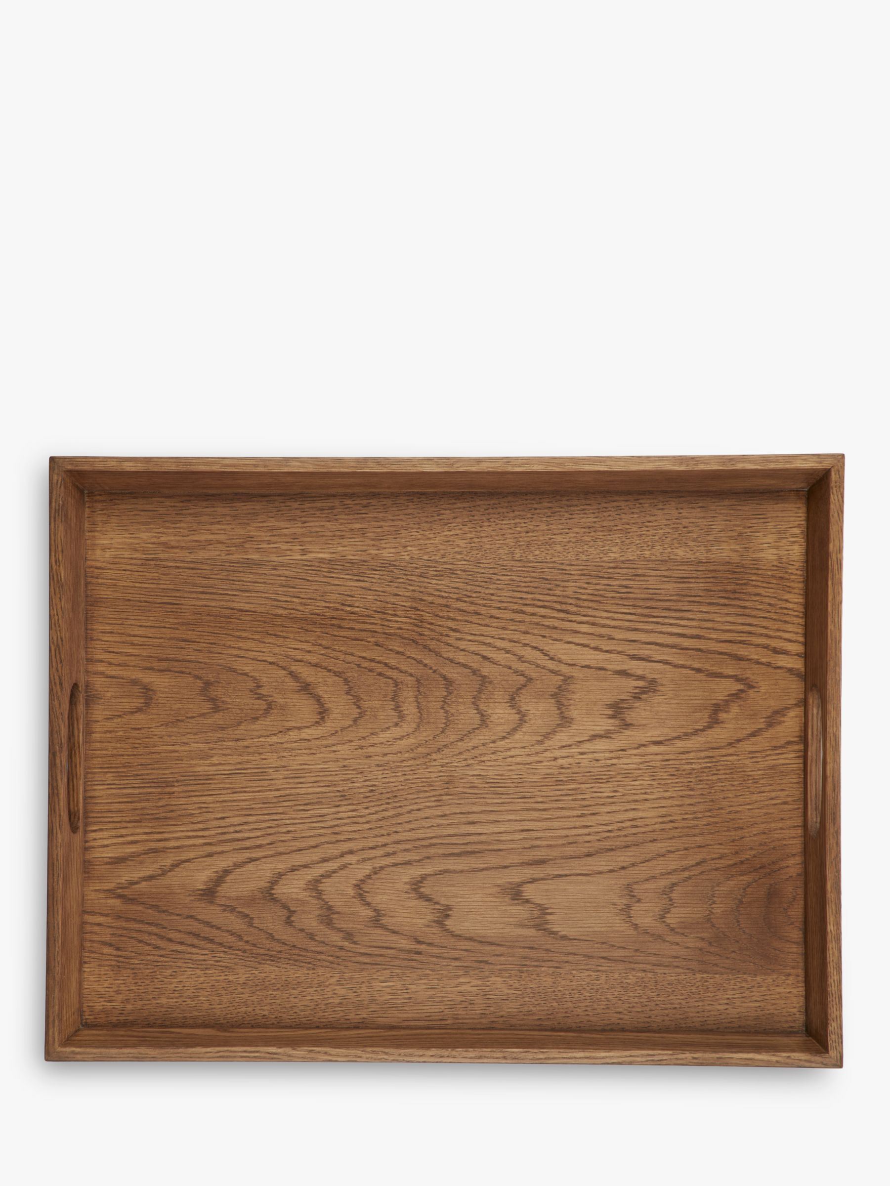 John Lewis & Partners Oak Wood Stacking Tray, Large, 52cm, Natural