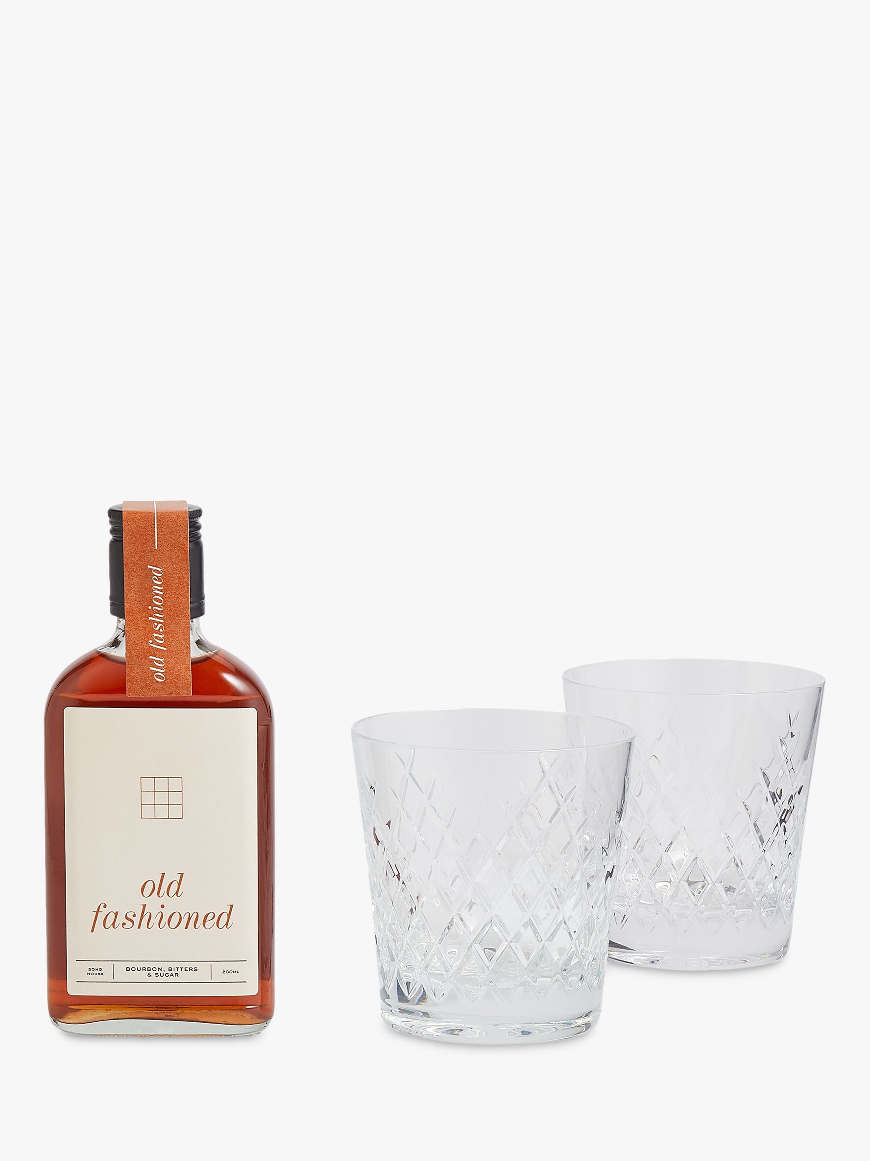 Soho Home Barwell Cut Glass Rocks Tumblers and Cocktail Gift Set