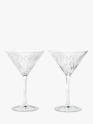 Soho Home Barwell Crystal Cut Martini Glasses, 225ml, Set of 2