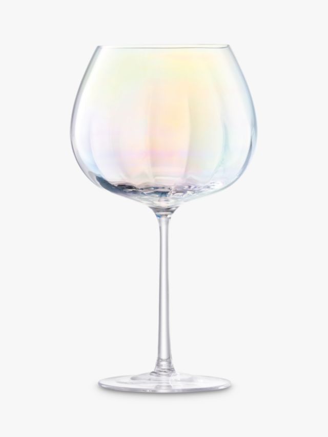 LSA International Pearl Balloon Wine Goblets, 650ml, Set of 2, Clear/Multi