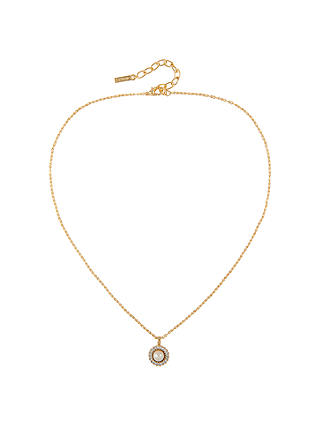 Susan Caplan Vintage 1980s D'Orlan 22ct Gold Plated Faux Pearl and Swarovski Crystal Pendant Necklace, Gold