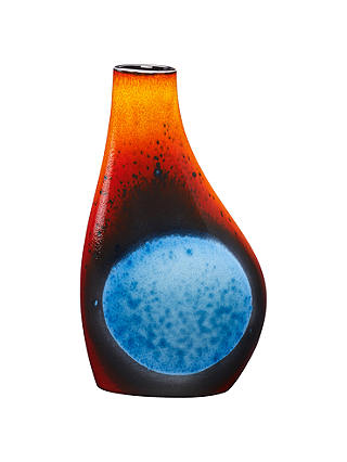 Poole Pottery Flare Asymmetrical Flask Vase, Red/Blue