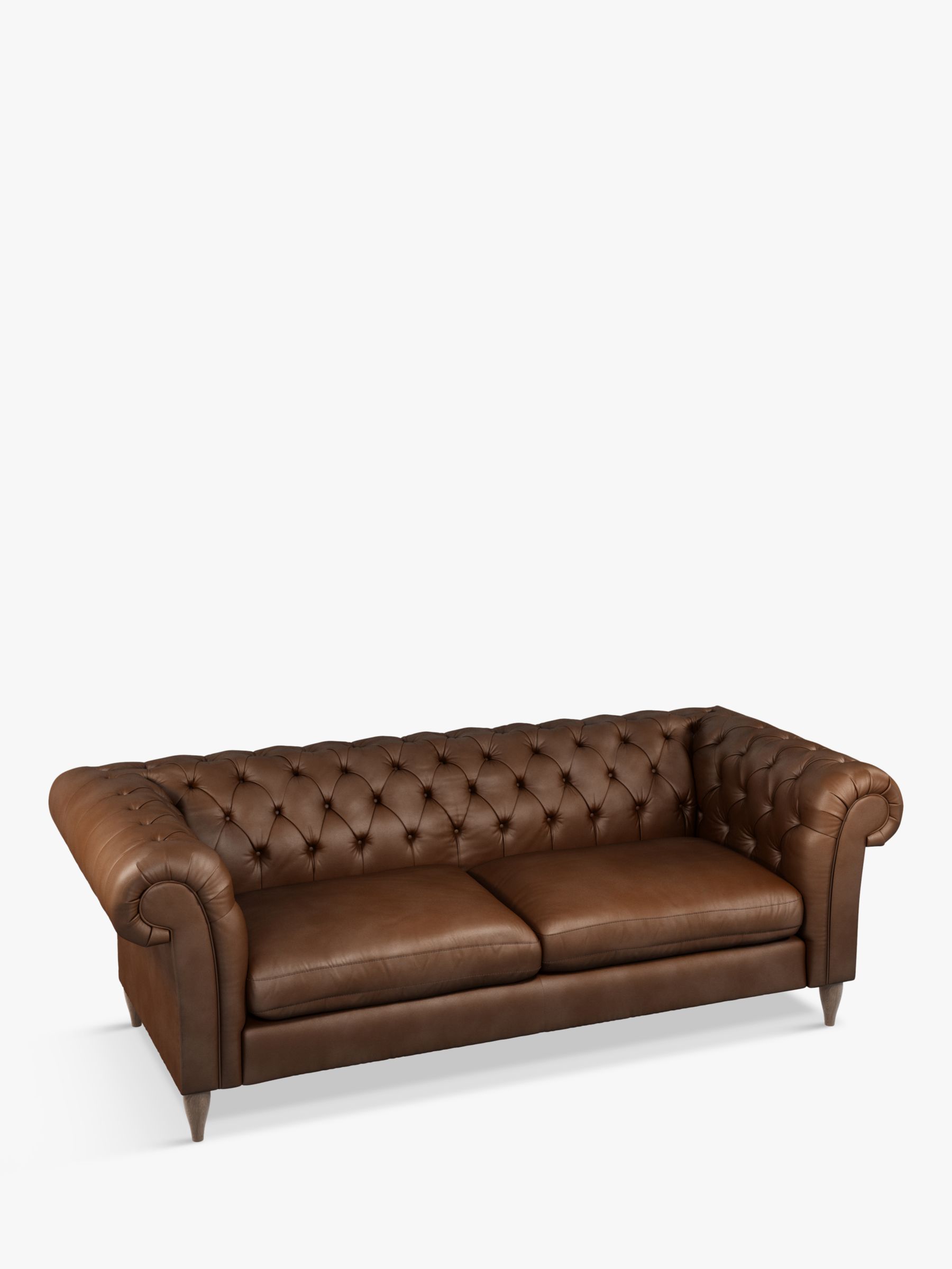 Photo of John lewis cromwell chesterfield grand 4 seater leather sofa dark leg