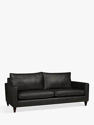 John Lewis Bailey Grand 4 Seater Leather Sofa, Dark Leg