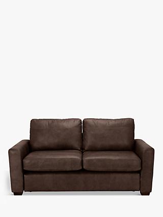 John Lewis Oliver Medium 2 Seater Leather Sofa, Dark Leg
