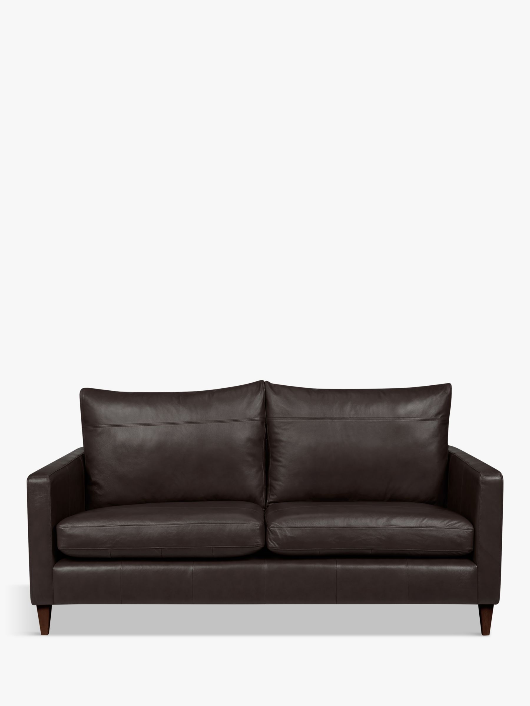 John Lewis Bailey Medium 2 Seater Leather Sofa, Dark Leg