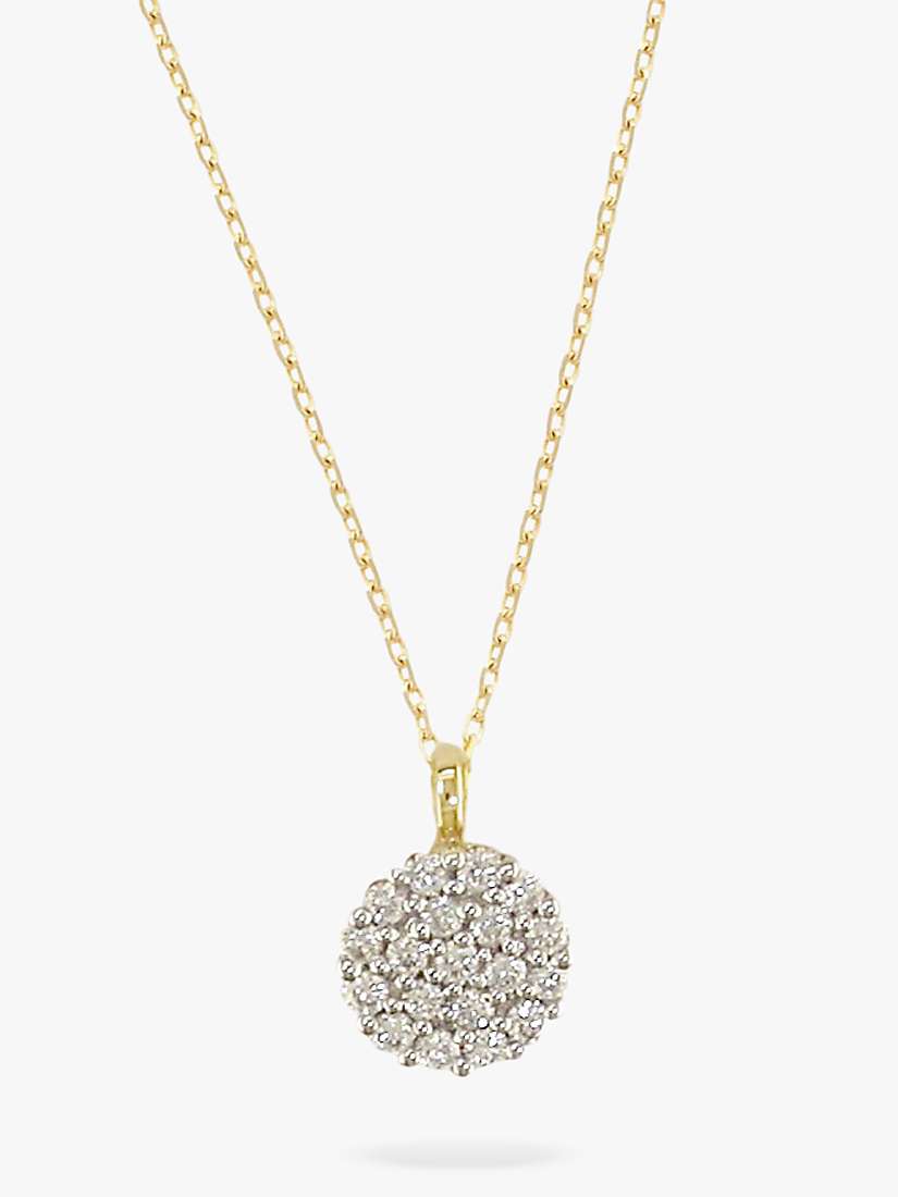 Buy E.W Adams 18ct Yellow Gold Diamond Cluster Pendant Necklace, Yellow Gold Online at johnlewis.com