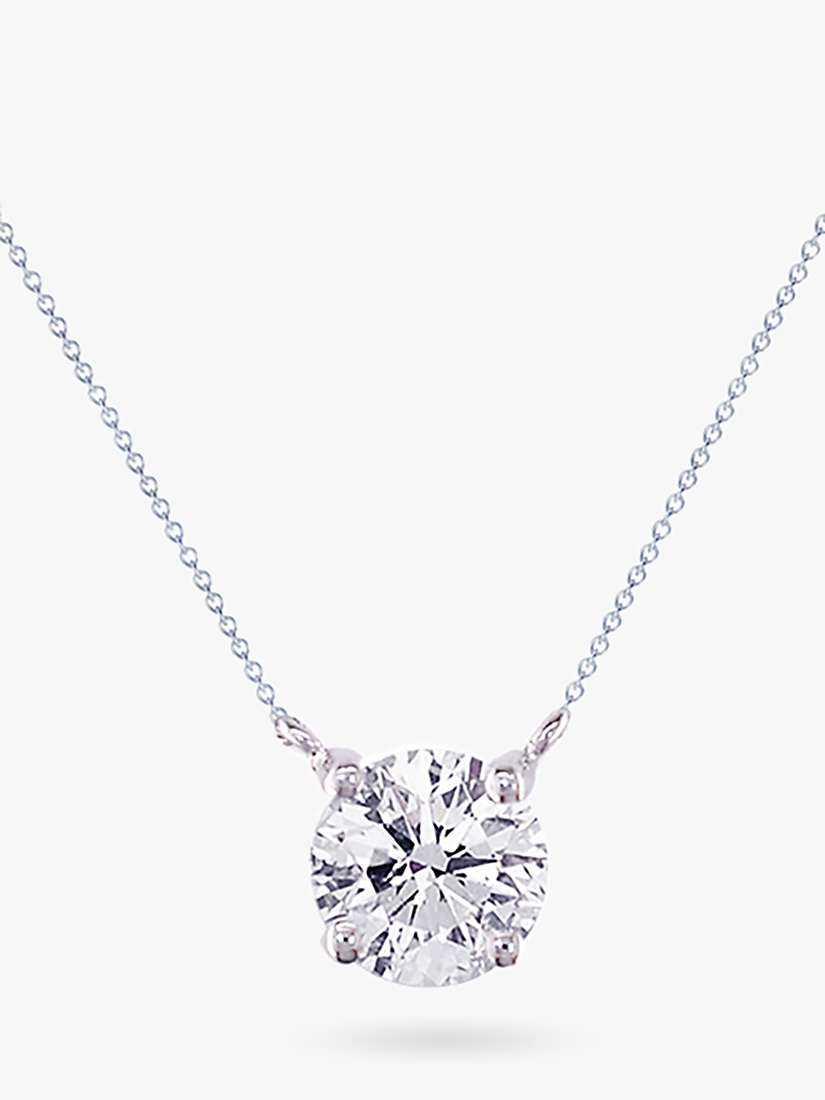 Buy E.W Adams 18ct White Gold Solitaire Diamond Pendant Necklace Online at johnlewis.com