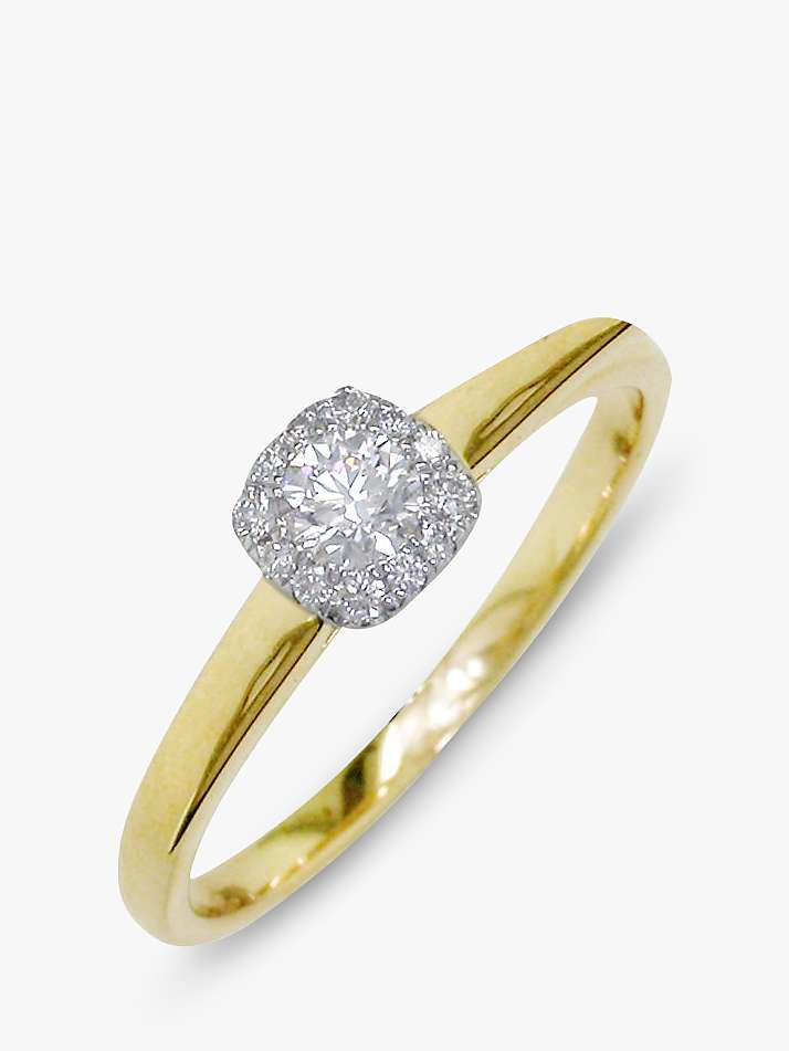 Buy E.W Adams 18ct Gold Diamond Cushion Cluster Ring, N Online at johnlewis.com