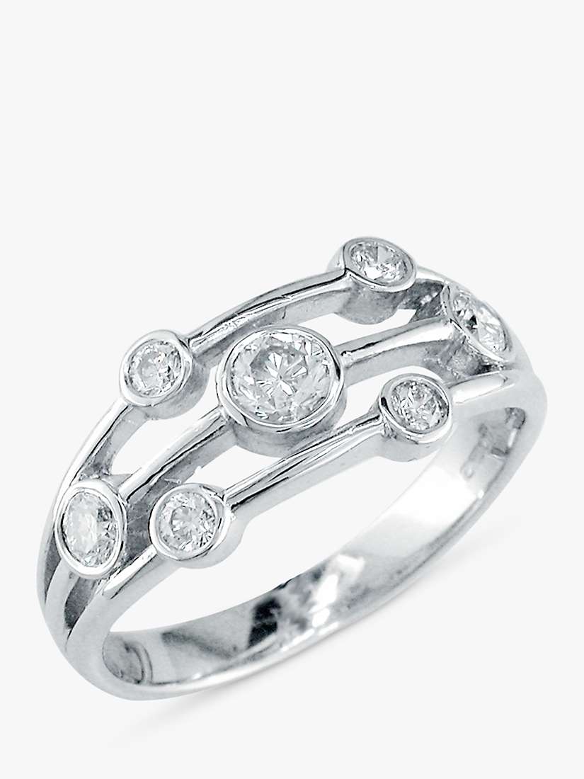 Buy E.W Adams 18ct White Gold 3 Row Diamond Ring Online at johnlewis.com