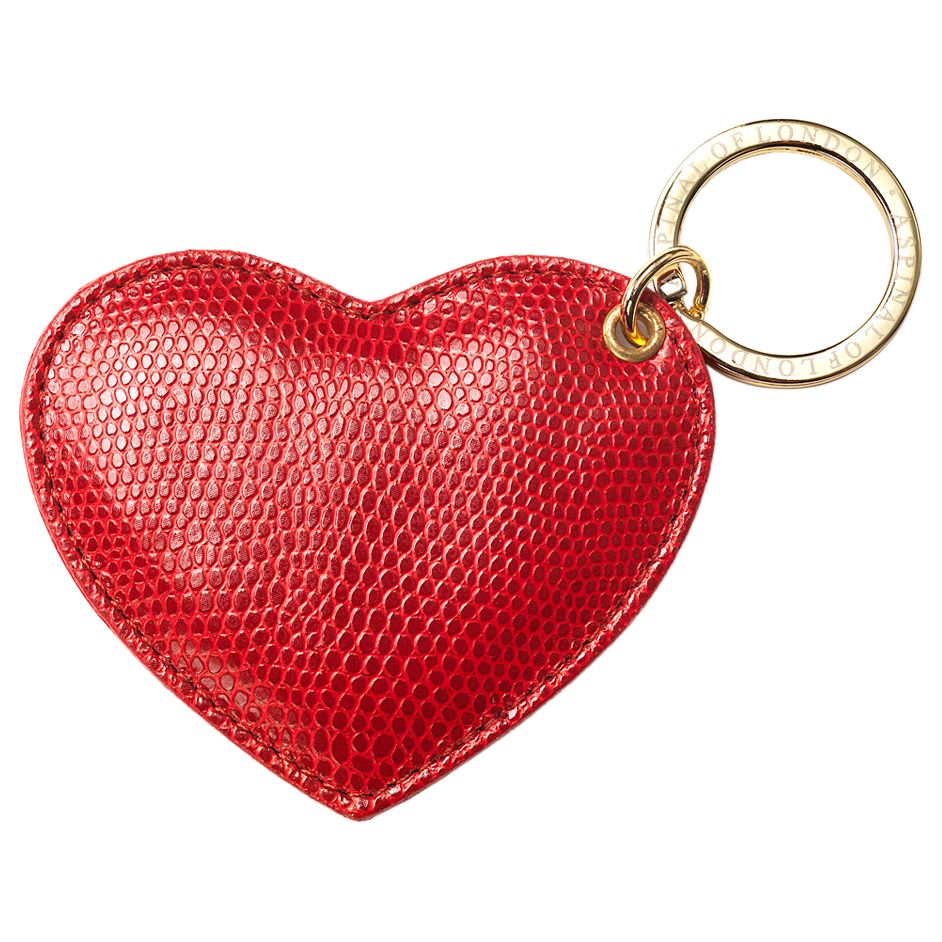 Aspinal of London Leather Heart Keyring
