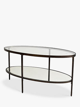Hudson Living Glass Oval Coffee Table
