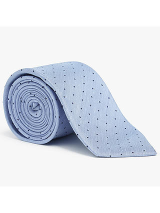 John Lewis & Partners Micro Square Dot Silk Linen Tie