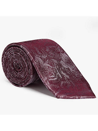 John Lewis & Partners Tonal Rose Silk Tie