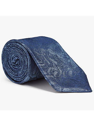 John Lewis & Partners Tonal Rose Silk Tie