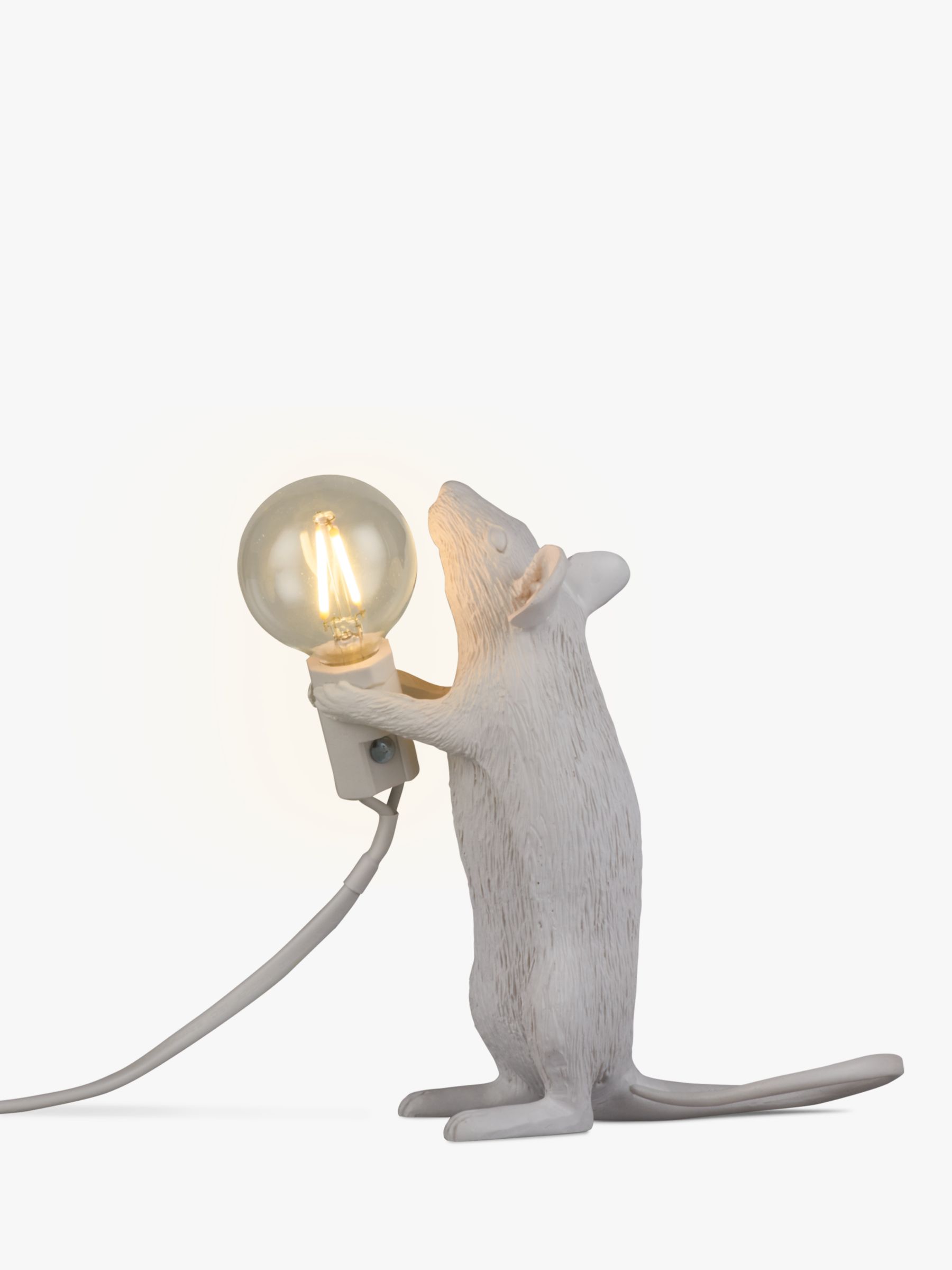 Seletti Standing Mouse Table Lamp, White at John Lewis