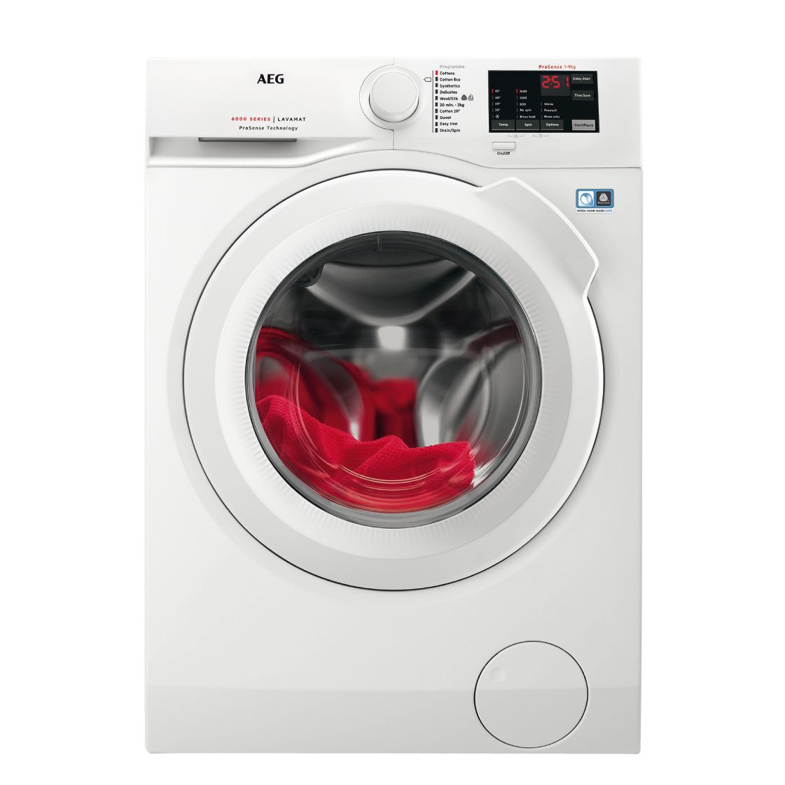 AEG L6FBI941N Freestanding Washing Machine, 9kg Load, A+++ Energy Rating, 1400rpm Spin, White