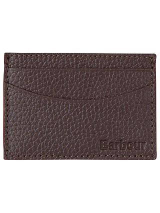 Barbour Grain Leather Card Holder, Brown