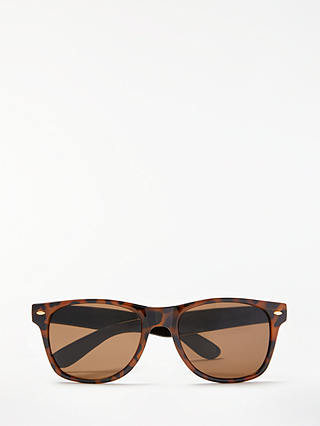John Lewis & Partners Wayfarer Sunglasses, Amber Tortoiseshell