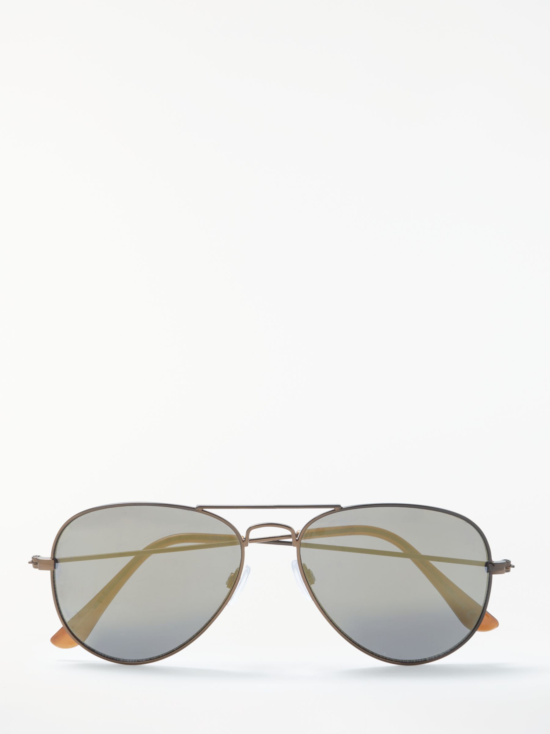 John Lewis & Partners Classic Aviator Sunglasses, Metallic Brown at ...