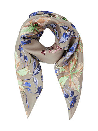 Modern Rarity Archive Lillie Silk Square Scarf, Taupe Mix