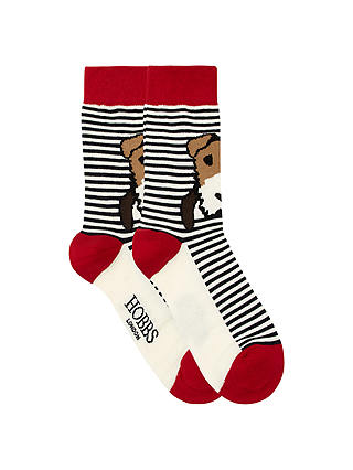 Hobbs Bailey Dog Stripe Socks, Navy/Multi